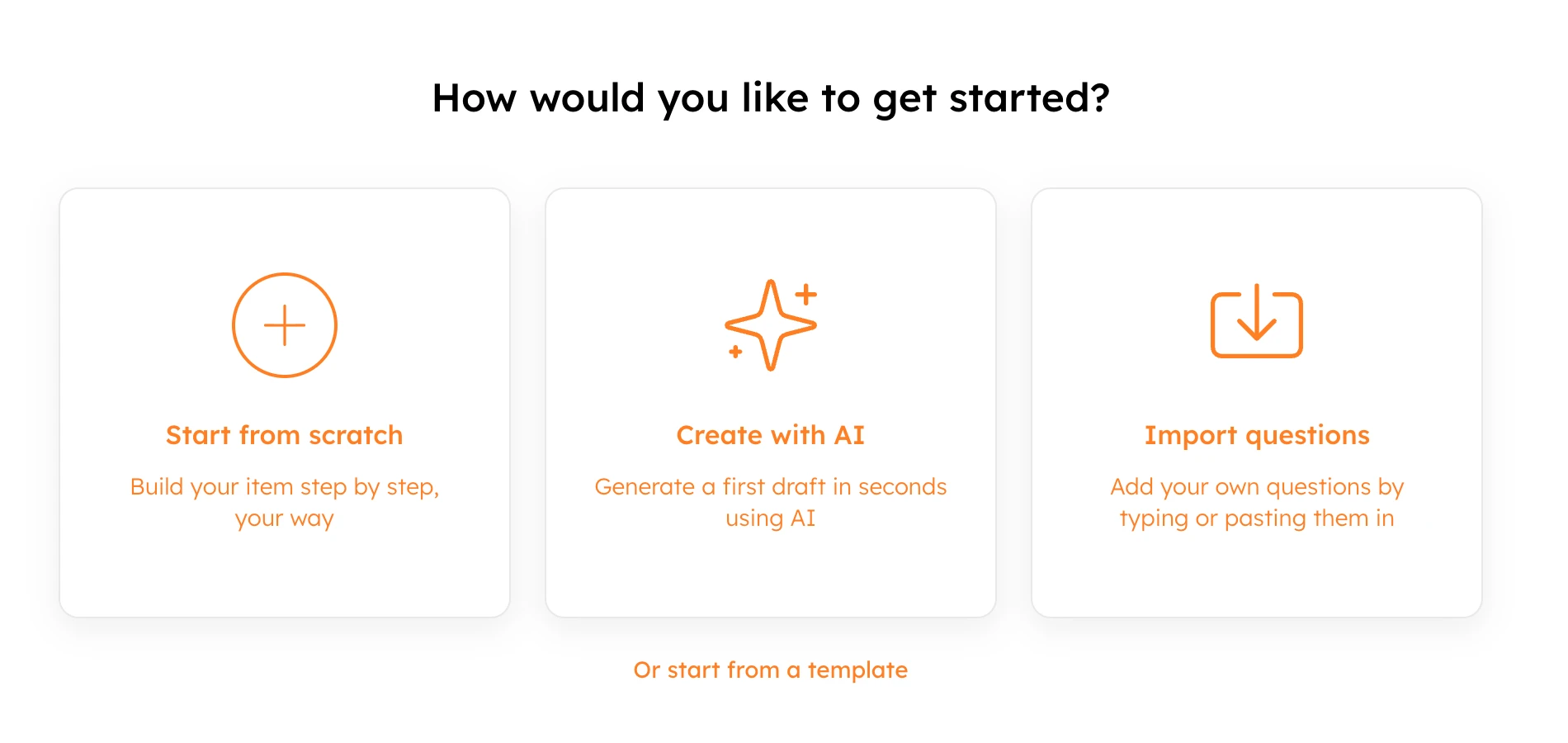 EZhog assessment creation options